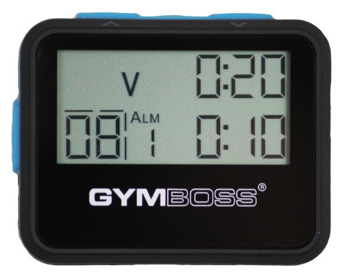 Gymboss Temporizador de Intervalo y Cronómetro - Revestimiento Suave Negro/Azul.