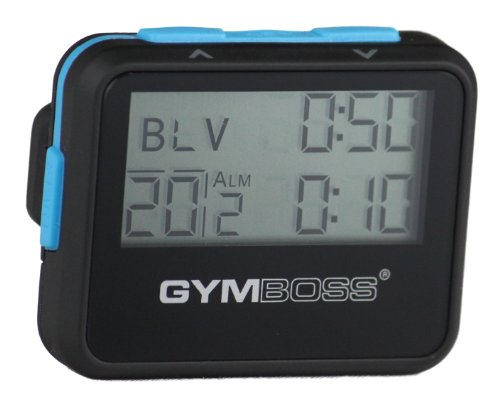 Gymboss Temporizador de Intervalo y Cronómetro - Revestimiento Suave Negro/Azul.