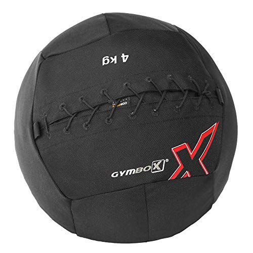 GYMBOX® Wall-Ball Bola Medicinal innovadora Ejercicios funcionales de Lanzamiento y Captura Entrenamiento de Fuerza Blanda de 4 a 10 Kg.