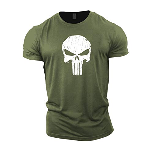 GYMTIER Camiseta Culturismo Hombre - Skull - Top Entrenamiento Gimnasio