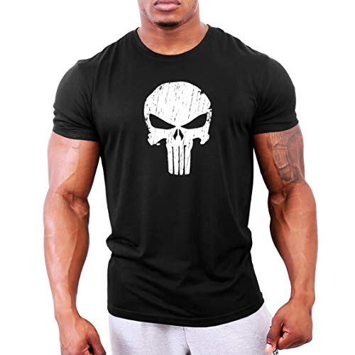 GYMTIER Camiseta Culturismo Hombre - Skull - Top Entrenamiento Gimnasio