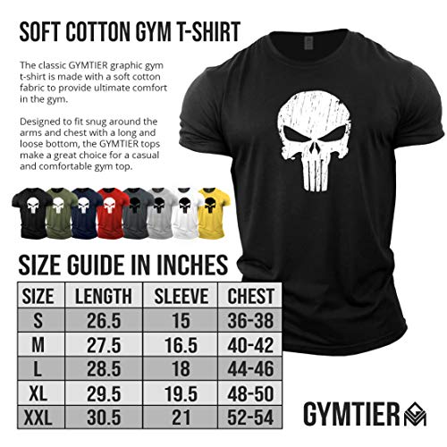 GYMTIER Camiseta Culturismo Hombre - Skull - Top Entrenamiento Gimnasio