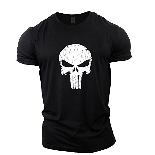 GYMTIER Camiseta Culturismo Hombre - Skull - Top Entrenamiento Gimnasio