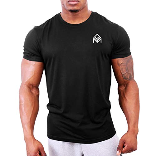 GYMTIER Camiseta Gimnasia | Entrenamiento Musculación Hombre Top Ropa Plain