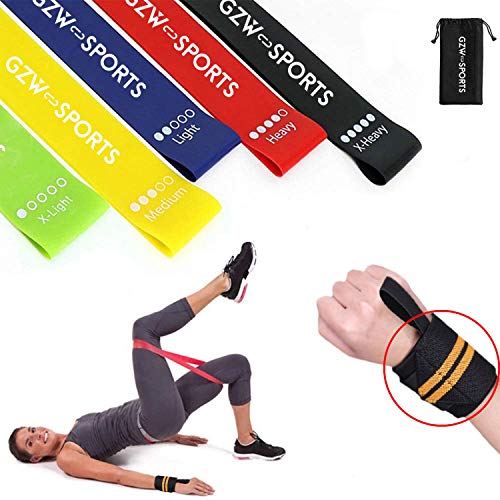 GZW-Shop Bandas de Resistencia Gomas Elásticas Fuerza Entrenamiento de piernas y glúteos Fitness musculación Cintas para Pilates Yoga, Ballet, Gimnasio y Ejercicio en casa