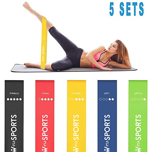 GZW-Shop Bandas de Resistencia Gomas Elásticas Fuerza Entrenamiento de piernas y glúteos Fitness musculación Cintas para Pilates Yoga, Ballet, Gimnasio y Ejercicio en casa