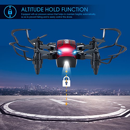 H6 Mini Drone Plegable con Control de Altura y Modo sin Cabeza 2.4GHz 4CH 6-Axis Gyro RC Quadcopter con Flips 3D,Bueno para Principiantes