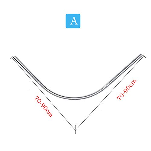 HADMB Barra Cortina Ducha Esquina Sin Taladrar Barra Cortina Curva Bañera Acero Inoxidable 304 Barra De Cortina De Tensión para Baño, Tienda De Ropa