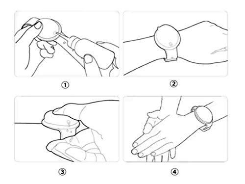 Haioo 3 Piezas de Pulseras Dispensadoras de Gel Desinfectante de Manos con Botella para Recargar, Distintos Colores Pulsera Dispensadora de Líquido de Silicona para Niños y Adultos (Color 2)