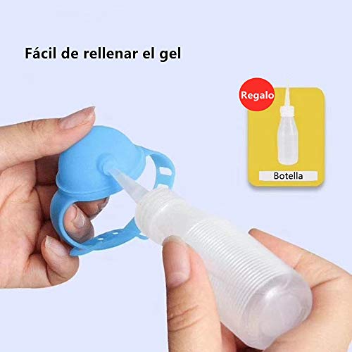 Haioo 3 Piezas de Pulseras Dispensadoras de Gel Desinfectante de Manos con Botella para Recargar, Distintos Colores Pulsera Dispensadora de Líquido de Silicona para Niños y Adultos (Color 2)