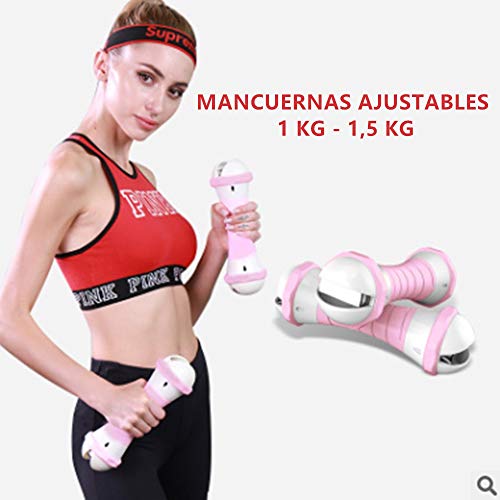 Haioo Mancuernas Ajustables 1-1,5 KG Set de Mancuerna para Ejercicio Fitness Entrenamiento en Casa Gimnasio Pesos