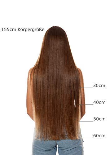Hair2Heart 25 x 0.5g Extensiones de Micro Ring Pelo Natural - 40cm - Liso, Color 20 Cenicienta es Rubia