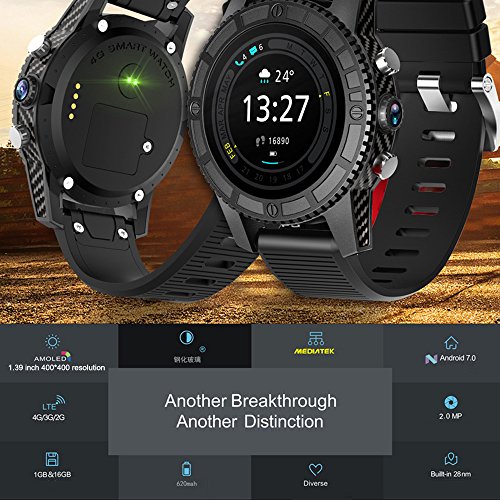 HAIT Reloj Inteligente 4G 1.3G Quad-Core 1 + 16GB Android 7.0 Frecuencia Cardíaca GPS Unicom 4G Move 2G Bluetooth 4.0