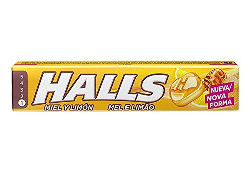 Halls Caramelos Sabor Miel y Limon, sin azúcar, 20 paquetes/ 10 caramelos