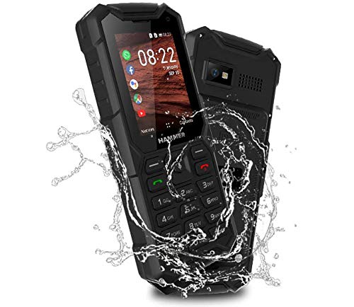 Hammer 5 Smart 4g LTE KaiOS, Bluetooth, 2.4" Pantalla, IP68, Dual Cámara, 2500mAh batería, Dual SIM - Negro