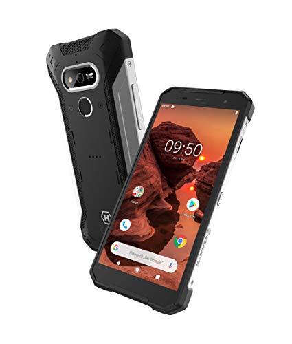 Hammer Explorer 5.7"HD + teléfono Inteligente estándar Militar, Mega batería de 5000 mAh con Carga rápida, NFC, Impermeable/a Prueba de Golpes, LTE 4G, IP69, Dual SIM - Plata