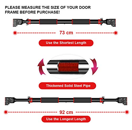HANDSONIC - Barra para puerta, sin tornillos, barra de inmersión ajustable para gimnasio en casa, gimnasio, ejercicio físico y 200 kg