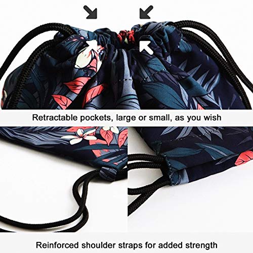 Hangdachang mochila con cordón bajo el microscopio 3D Print String Bag Sackpack Cinch Tote Bags Regalos para las mujeres Hombres Gimnasio Compras Deporte Yoga