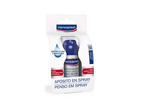 Hansaplast Apósito en spray, apósito transparente para una protección invisible, spray desinfectante, transpirable e impermeable para pequeñas heridas, 1 x 32,5 ml