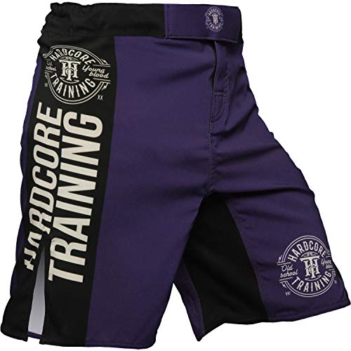 Hardcore Training Fight Shorts Men's Recruit Pantalones Cortos Hombre Negro Rojo Azul Púrpura Verde Boxeo MMA BJJ Fitness Artes Marciales (Blue, XL)