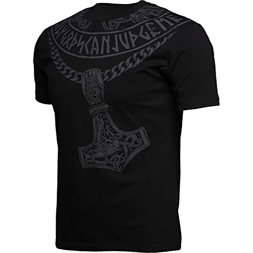 Hardcore Training T-Shirts For Men Hammer of Gods Black White Grey - Viking - Sport Fitness MMA UFC Gym Workout-Black-m Camiseta Hombre