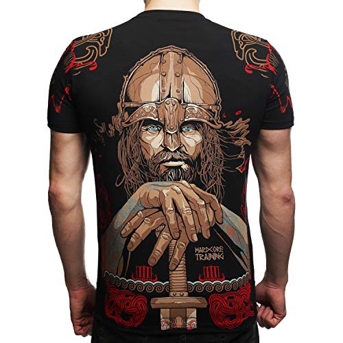 Hardcore Training Viking Black T-Shirt Men's Camiseta Hombre Fitness Workout Ejercicio Corriendo Running Ropa Basica Deportiva