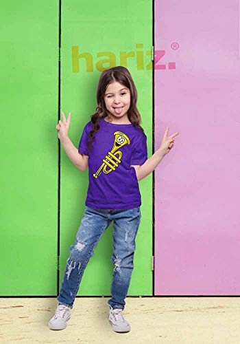 Hariz - Camiseta para niña, diseño de trompeta con texto en inglés naranja 152 cm(12-13 År)