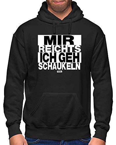 Hariz - Sudadera con capucha para hombre, texto en alemán "Mir Reichts Ich GEH" Negro XL