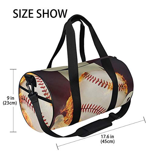 HARXISE Béisbol Pirata Jolly Roger Cráneo Esqueleto，Bolsa de equipaje de viaje Deporte Lienzo ligero Equipaje de fitness Bolso de tambor Desmontable