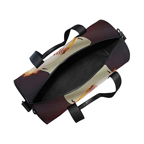 HARXISE Béisbol Pirata Jolly Roger Cráneo Esqueleto，Bolsa de equipaje de viaje Deporte Lienzo ligero Equipaje de fitness Bolso de tambor Desmontable