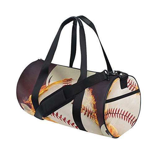 HARXISE Béisbol Pirata Jolly Roger Cráneo Esqueleto，Bolsa de equipaje de viaje Deporte Lienzo ligero Equipaje de fitness Bolso de tambor Desmontable