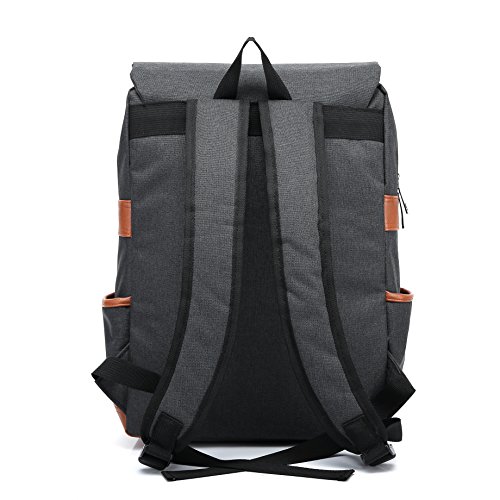 HASAGEI Mochila Casual de Lona Mochila del Ordenador Portátil Mochila Escolar Vuelta al Cole para Hombre y Mujer (Negro)