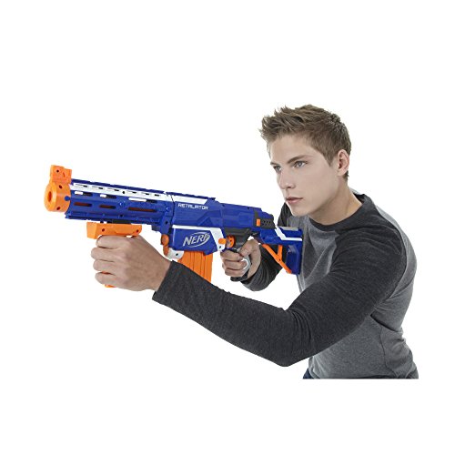 Hasbro Elite Retaliator Toy Assault Rifle - Armas de Juguete (Niño, Azul, Naranja, Color Blanco, Nerf N-Strike, Toy Assault Rifle, Caja)