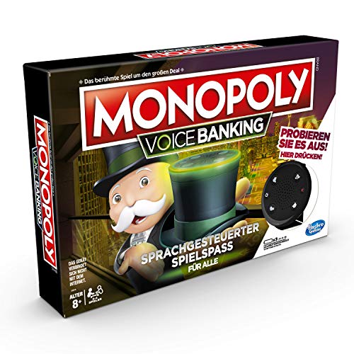 Hasbro Gaming- Monopoly Voice Banking, Juego Familiar controlado por Voz a Partir de 8 años, Multicolor (E4816GC2)