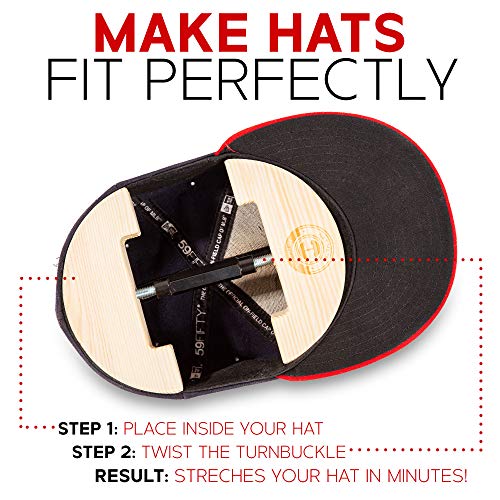 Hat Mate - Ensanchador de sombreros prémium con cepillo para sombreros adicionales Madera maciza, talla única,los sombreros ya no aprietan, cepillo para la ropa, ensanchador para sombreros de fedora
