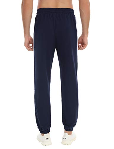 Hawiton Pantalones Largos Deporte Hombre Pantalones deportivos para Hombre Pantalones Algodon Hombre Pantalones para Hombre Invierno Verano con Cintura Ajustable y Bolsillo Raya Deporte Correr Fitness