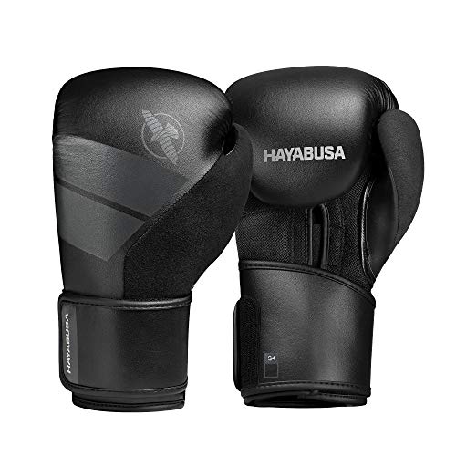 Hayabusa S4 - Guantes de boxeo, color negro, 12 onzas