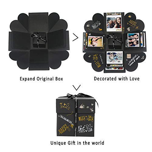 Hbsite DIY Explosion Surprise Box DIY Handmade Photo Love Memory Scrapbooking Caja de Regalo para Navidad Cumpleaños Aniversario San Valentín Regalo de Boda