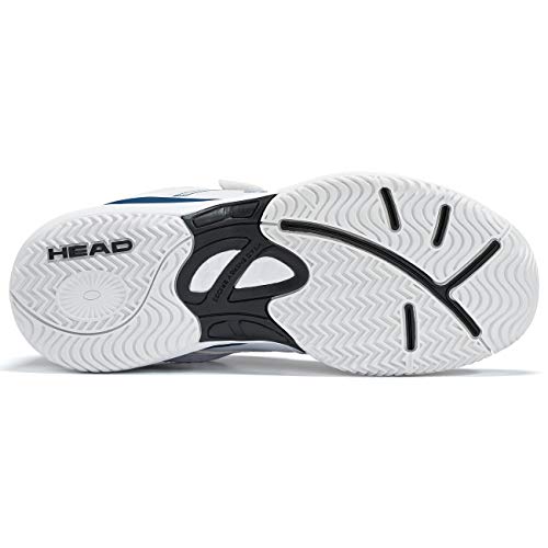 HEAD Unisex de Youth Sprint Velcro 2.5 Kids Zapatillas de Tenis, Zapatos de Tenis, 275219-K05, Color Blanco y Azul Oscuro, 28 EU