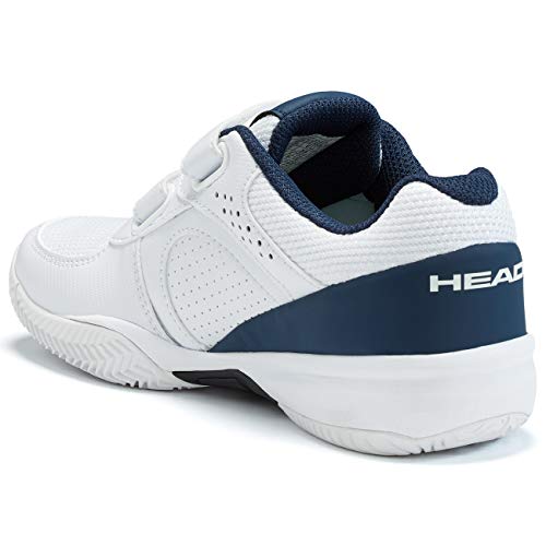 HEAD Unisex de Youth Sprint Velcro 2.5 Kids Zapatillas de Tenis, Zapatos de Tenis, 275219-K05, Color Blanco y Azul Oscuro, 28 EU