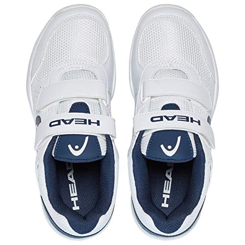 HEAD Unisex de Youth Sprint Velcro 2.5 Kids Zapatillas de Tenis, Zapatos de Tenis, 275219-K05, Color Blanco y Azul Oscuro, 28 EU