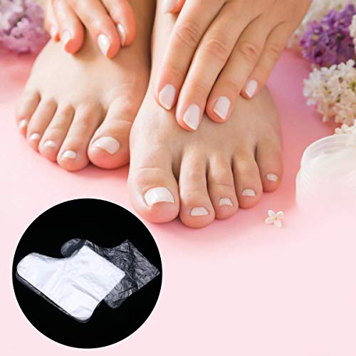 Healifty 100 unids Forros de Baño de Parafina para Pies Botines Desechables Protectores de Plástico Guantes para Pies para Cera Parafina Spa Caliente