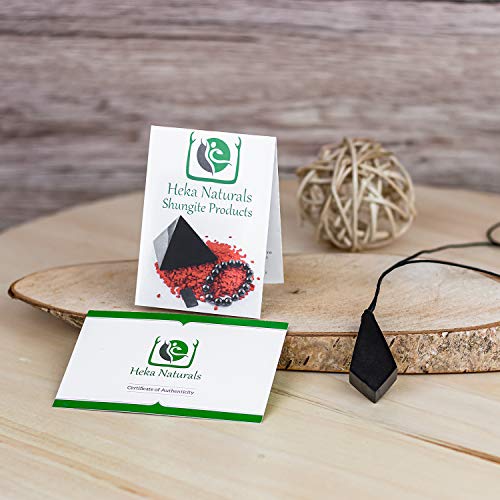 Heka Naturals Collar de Shungite con Colgante Diseño Cristal Hecho de Piedra Shungit para Protección Electromagnética | Joyería de Shungita Moderna, Usada para Equilibrar Chakras y Energía | Cristal