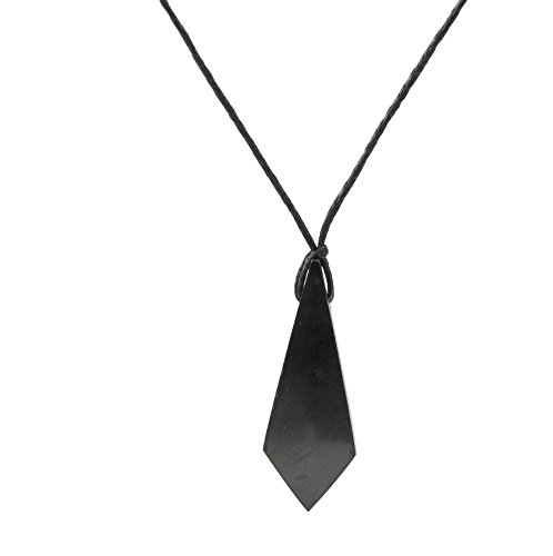 Heka Naturals Collar de Shungite con Colgante Diseño Cristal Hecho de Piedra Shungit para Protección Electromagnética | Joyería de Shungita Moderna, Usada para Equilibrar Chakras y Energía | Cristal