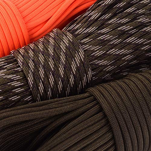 HellDoler Cuerda Paracord,30 Metros de Nylon Cuerda de Supervivencia para Camping y Otra Actividades al Aire Libre (Ejercito Verde)