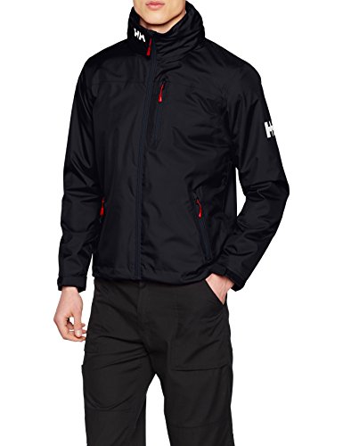 Helly Hansen Crew Hooded Midlayer - Chaqueta Impermeable, Cortavientos y Transpirable, con Forro Polar y Capucha Integrados, Hombre, Azul (597 Navy), M