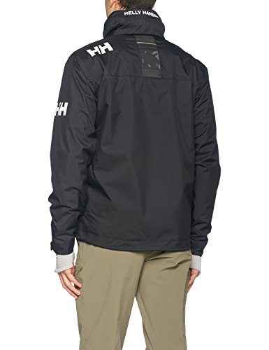 Helly Hansen Crew Hooded Midlayer - Chaqueta Impermeable, Cortavientos y Transpirable, con Forro Polar y Capucha Integrados, Hombre, Negro (990 Black), L