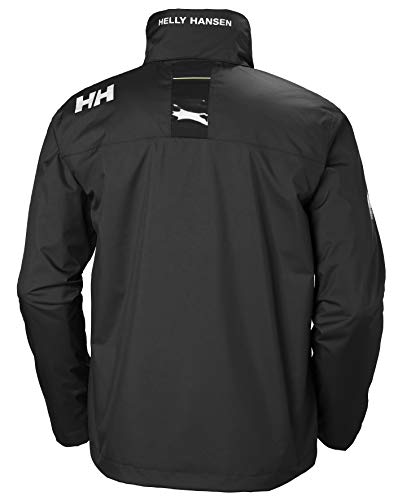 Helly Hansen Crew Hooded Midlayer - Chaqueta Impermeable, Cortavientos y Transpirable, con Forro Polar y Capucha Integrados, Hombre, Negro (990 Black), L