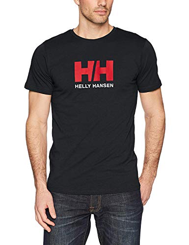 Helly Hansen T-Shirt Camiseta de Manga Corta Hecha de algodón, con Logo HH en el Pecho, Hombre, Azul (Marino), XL