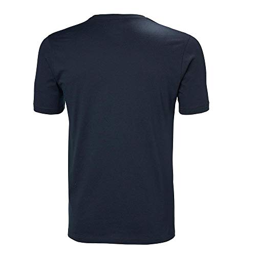 Helly Hansen T-Shirt Camiseta de Manga Corta Hecha de algodón, con Logo HH en el Pecho, Hombre, Azul (Marino), XL